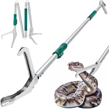 LURMMUE 90" Snake Grabber Tool – Heavy Duty Locking Reptile Tongs for Rattlesnakes, Long Reach Folding Snake Catcher for Outdoor, Garden, and Emergency Use