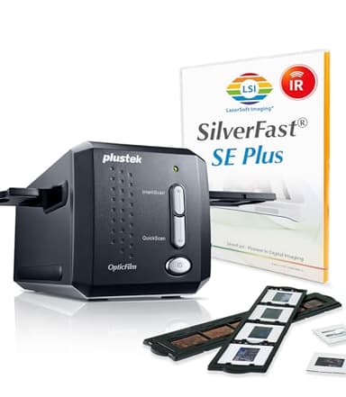 Plustek OpticFilm 8200i SE , 35mm Film & Slide Scanner. 7200 dpi / 48-bit Output. Integrated Infrared Dust/Scratch Removal. Bundle Silverfast SE Plus 9 , Support Mac and PC.