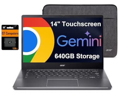 Acer Chromebook Plus 514 Laptop w/ Google AI (14" FHD Touchscreen, Intel 8-Core i3-N305, 8GB RAM, 640GB Storage, 2TB Cloud Storage) Business, Student, 11-Hr Long Battery Life, 1080p Webcam, Chrome OS
