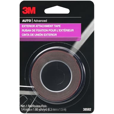 3M Auto Exterior Attachment Tape, 1/4 in x 5 ft, Heavy Duty Double-Sided Automotive Tape for Car Trim, Moldings, Emblems, and Badges (38582)