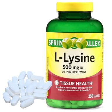 L Lysine 500mg Tablets, Super Lysine Immune Support & Healthy Skin, 250 Count (Pack 1)