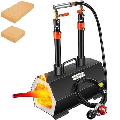 VEVOR Portable 2 Burner Propane Forge, 2600°F Metal and Knife Blacksmithing Forges, Large Capacity Farrier Forging Tools and Equipment, Complete Mini Forge Kit