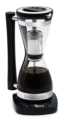 Better Chef Electric Siphon Coffee Maker | 8 oz Single Serve Brewer | 3 Brew Strength Settings | Stainless Steel Permanent Filter | 30 Minute Keep Warm | Better Than Pour Over Coffee