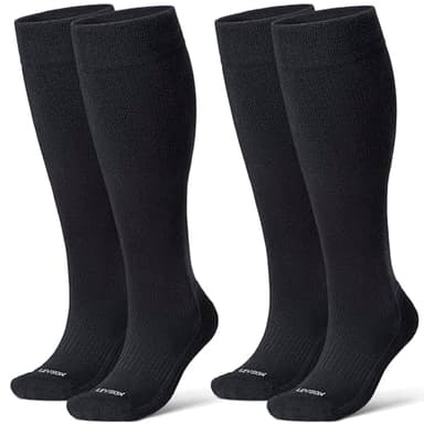LEVSOX Viscose from Bamboo Cushioned Compression Socks for Men & Women 20-30 mmHg Knee-High Support Socks for Flying Travel
