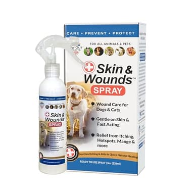 Show Out Skin & Wounds Spray for Dogs & Cat - Remedy for Dog Hot Spot, Dry Skin, Rash, Skin Infection, Ringworm, Mange, Itchy Paws, Irritation on Skin, Skin Allergy, Wound Care (8 Ounces)