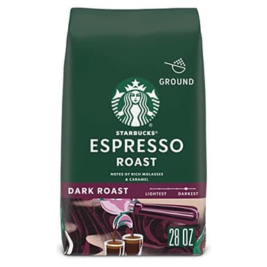 Starbucks Ground Coffee, Dark Roast Coffee, Espresso Roast, 100% Arabica, 1 bag (28 oz)