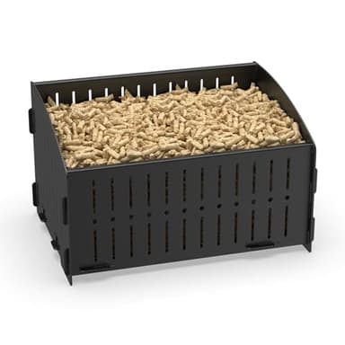 johgee Small Pellet Basket, Portable Pellet Burner Basket for Fireplaces and Wood Stoves,11.5 × 8 × 6.7inch