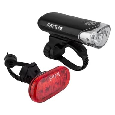 CATEYE HL-EL135 Headlight & Omni 3 Taillight – 3 LED Front Bicycle Light with 320 Hour Runtime, Rear-Mounted Safety Light with 360 Degree Visibility for Road, Commuter, Youth & Urban Cycling
