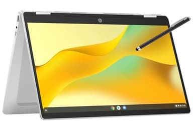 HP Convertible 2-in-1 Chromebook in Silver 14" Touch HD Intel 4-Core up to 3.40GHz 4GB Ram 128GB Storage 4K Graphics Super-Fast WiFi Chrome OS (14b - Renewed)