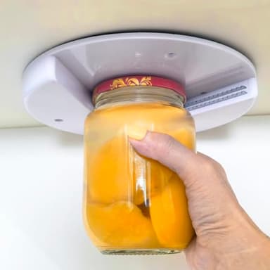 Liaogo Under Cabinet Jar Openers for Seniors With Arthritis or Weak Hands, One Handed Bottle Openers, Easy to Use Kitchen Can Opener-White