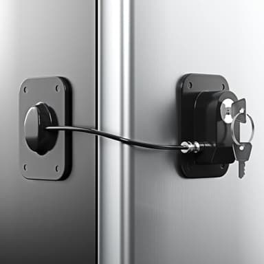 RORMGO Refrigerator Lock 2 Packs, Fridge Lock with Silicone Wire Protection Fridge Locks for Kids Easy to Use and Install Cabinet Locks with Key, Black