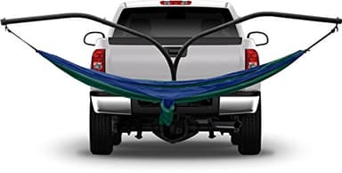 Hammaka Hammock Hitch Stand with 2 Cradle Chairs and Blue/Green Parachute Hammock (Blue)