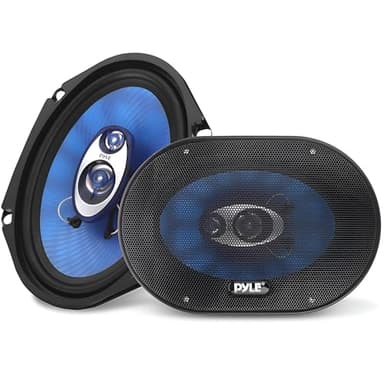 Pyle 5.25” Car Sound Speaker (Pair) - Upgraded Blue Poly Injection Cone 3-Way 200 Watt Peak w/Non-fatiguing Butyl Rubber Surround 100-20Khz Frequency Response 4 Ohm & 1" ASV Voice Coil