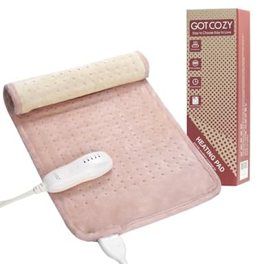 GOTCOZY Heating Pad for Back Pain Relief & Cramps,Electric Heating Pads for Neck and Shoulders with 2H-Auto Shut Off and 5 Heat Settings,Gifts for Mom Men 12''X24''(Rose)