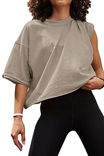 Workout Tops for Women Grey L