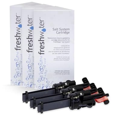 FreshWater Salt System Cartridge - Water Treatment Replacement Cartridge for Spas & Hot Tubs - Easy Maintenance - Supports Natural-Feeling Water to Help Prevent Dry Eyes & Itchy Skin (3 Pack)