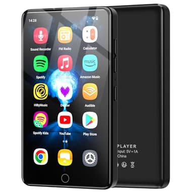 96GB Android 13 MP3 Player with Bluetooth and WiFi, 4.02" IPS HD Touch Screen MP4 Player with Speakers, Music Player for Kids, Android MP3 Player with Spotify, YouTube and Play Store