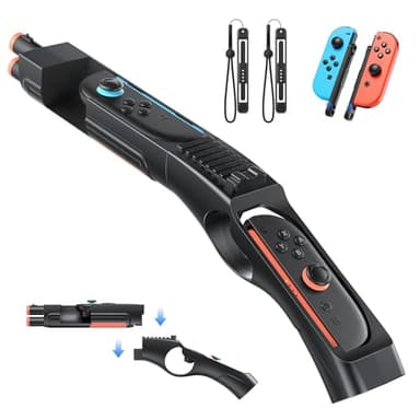 FASTSNAIL [Switch 1/2 Compatible] Shooting Game Gun for Nintendo Switch 2/1/OLED, Detachable Gun Handle with portable for Switch 2/1 Joypad, Hand Grip Controller Accessories for Switch Hunting Games