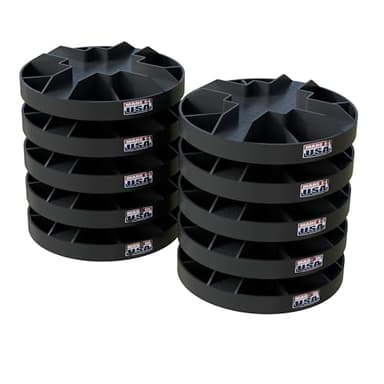 USA Made Original Round Foundation Block (10-Pack) – Durable Deck Support & Floating Shed Platform Base – 100% Recyclable Pedestal for Pier, Post & Beam Construction