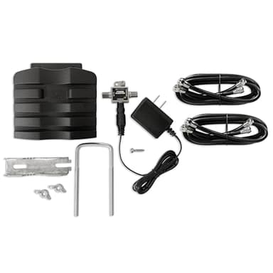 Antennas Direct ClearStream Juice Plus Preamplifier for TV Antennas, UHF VHF FM, 4K 8K UHD NEXTGEN TV Ready, Weatherproof housing (Black)
