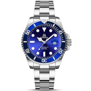LN LENQIN Mens Watches Stainless Steel Waterproof Analog Quartz Watch for Men with Date Luminous Fashion Wristwatch