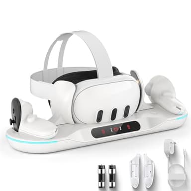 Dxldfks Auto-Clamping Charging Dock for Meta Quest 3 and Accessories Controllers