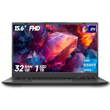 BLUEING 15.6" Laptop Computer, Laptop with 32GB RAM 1TB SSD, Gold 6500Y (Up to 3.4GHz), 1080P FHD IPS Display, Type-C, HDMI, USB3.2, WiFi, Bluetooth, Long Battery Life, Laptops for Business & Student