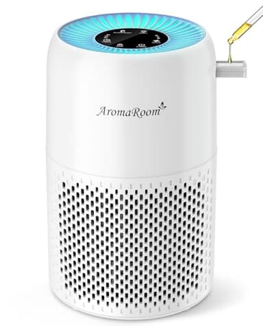 AromaRoom Air Purifiers for Bedroom with True HEPA13 Filters 3-in-1, Pet Air Purifier with Aroma Pad for Wildfires Smoke Pollen Dander, 22dB Quiet Air Cleaners for Baby Room Office Dorm