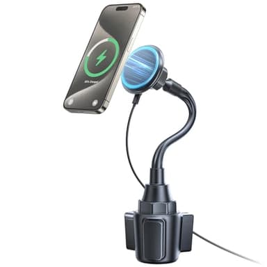 SUPERONE 2026 Upgraded for MagSafe Cup Holder Charger, MagSafe Car Mount Charger 15W Fast Charging with Adjustable Gooseneck for iPhone 17 16 15 14 13 12 Pro Max Plus Mini MagSafe Case