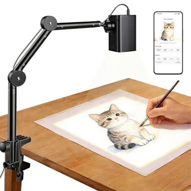 Art Projector for Tracing with Adjustable Stand, Web-Based Control No App Needed, Drawing Projector Works with iOS/Android, Great for Beginners, Craft Lovers or Kids