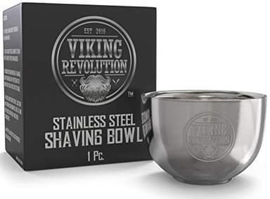 Viking Revolution Stainless Steel Shaving Soap Bowl- Shaving Mug for Shave Cream & Soap- Double Layer, Unbreakable Shaving Cup for Wet Shave 3.2" x 2.2"