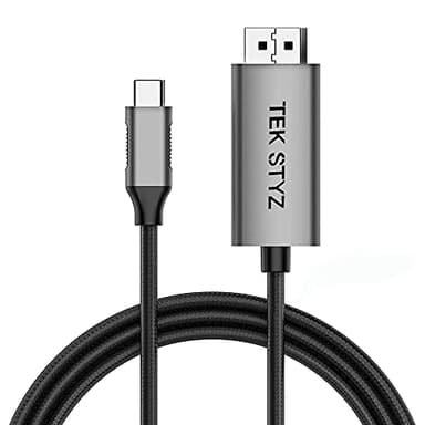 Tek Styz USB C to HDMI Cable, 6FT, 4K, Thunderbolt 3/4 USB C HDMI Adapter Compatible for Samsung Galaxy S6 to S23, Chromebook, Samsung Tabs, MacBook Pro/Air, iMac, iPad Pro, Surface, Dell, HP, TV