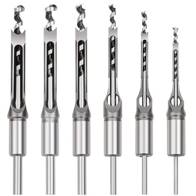 WYNNsky Hole Mortise Chisel Drill Bit Tools, Size 1/4’’ 5/16’’ 3/8’’ 1/2’’ 9/16’’ 5/8’’