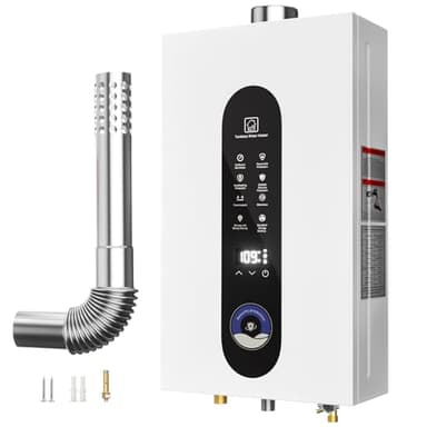 Tankless Water Heater Propane Gas, 14L Instant Hot Water Heater with Fahrenheit Digital Display, Indoor Installation Up to 3.7GPM, 95540BTU