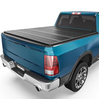 OEDRO Quad Fold Hard Truck Bed Tonneau Cover Fit for Dodge Ram 1500 (Inclu. Classic & New) 2002-2026, Fits for Dodge Ram 2500 3500 2003-2026 with 6.4ft Bed w/o Ram Box, Black