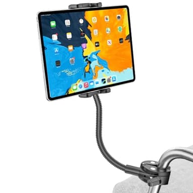 Wukanleng Tablet Holder for Wheelchair Arm [Pro Version] Long Arm Gooseneck Electric Wheelchair Tablet Mount Clamp for iPad Pro12.9 11 Air Mini, Galaxy Tab, iPhone, 4-13" Device