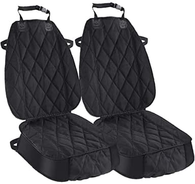 AsFrost Dog Seat Cover Cars Trucks SUVs, Thick 600D Heavy Duty Pets Car Seat Cover, Waterproof & Wear-Resistant Durable Nonslip Backing & Hammock Convertible, Black, 2 Pack