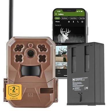 Moultrie Edge Cellular Trail Camera with Rechargeable Lithium-Ion Battery - Auto Connect - Nationwide Coverage - 720p Video with Audio, Cloud Storage, Extended Runtime, Weatherproof