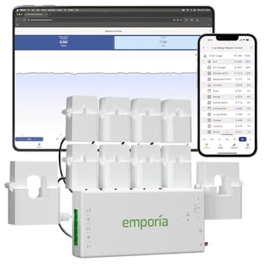 Emporia Vue 3 Home Energy Monitor - Smart Home Automation Module and Real Time Electricity Usage Monitor, Power Consumption Meter, Solar and Net Metering for UL Certified Safe Energy Monitoring