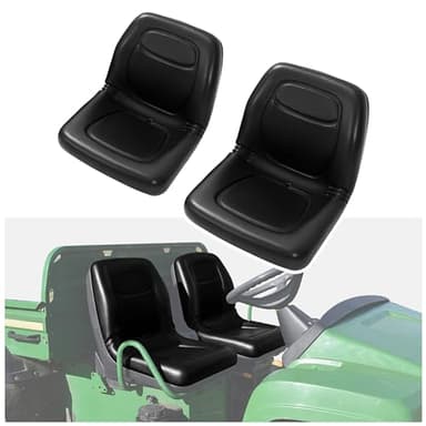 KUAFU Pair Tractor Black Seat Compatible with John Deere Gator 4X2HPX 4X4HPX XUV 620i XUV 850D 2PCS Plastic (PU)
