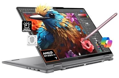 Lenovo Yoga 7 7i 2-in-1 Business Laptop (16" FHD+ Touchscreen, AMD Ryzen 7 7735U (Beat i7-1255U), 16GB RAM, 1TB SSD, IST Precision Pen), Backlit, Fingerprint, FHD IR Webcam, Win 11 Pro, Arctic Grey