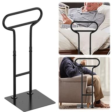 THOOUM Bed Rails for Elderly Adults Safety, Adjustable Bed Cane for Elderly, Heavy Duty Stand Assist Railing for Seniors, for Couch, Chair, Full, Twin Bed (260LBS Loading, 5 Heights, Black)