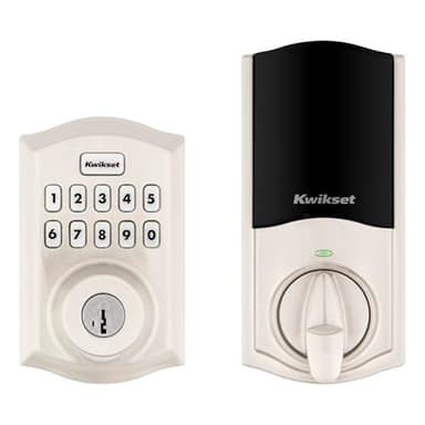 Kwikset HomeConnect 620 Z-Wave Long Range Enabled Keypad Smart Lock Convenient Keyless Entry, Customizable User Codes, Ring Alarm Compatible, Hub Required, Sold Separately Satin Nickel Traditional