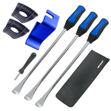 Motorcycle Tire Spoon Kit Dirt Bike Lawn Mower Tire Changer Tire Removal Tool with Bag 3x14.5 inchTire Irons and 2 Rim Protector1 Tire Bead Holder Tool