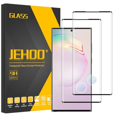 JEHOO [2 Pack] for Samsung Galaxy Note 10 Plus Screen Protector 6.8 Inch, Support Fingerprint, 9H Tempered Glass Film, Easy Installation, Bubble Free