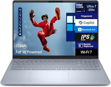 Dell 16 Plus DB16250 AI Laptop 16.0" IPS WQXGA Display (Intel Ultra 7-256V, 16GB LPDDR5X, 1TB SSD, Backlit KB, Fingerprint, Thunderbolt 4, WiFi 7, Win 11 Home) - Previously Inspiron