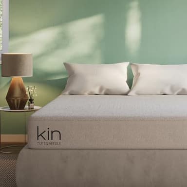 Tuft & Needle Kin Medium Plush 10" Queen Hybrid Mattress, Cooling, Pressure Relief, and Individually-Wrapped Coils, 100 Night Trial, Fiberglass-Free, CertiPUR-US, 10-Year Limited Warranty