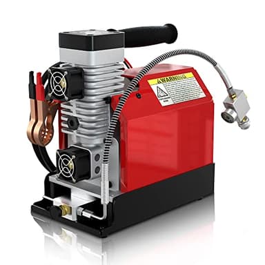 GX PUMP GX-E-CS2 Portable PCP Air Compressor, 4500Psi/30Mpa, Oil-Free,Powered by Car 12V DC or Home 110V AC with Converter (Included), Paintball Tank Compressor with Extra Moisture-Oil Separator