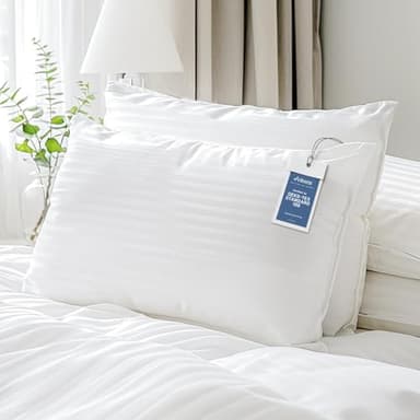 Ankwos Hypoallergenic Side Sleeper King Size Pillows Set of 2 - Soft and Hotel Quality Soft Pillows with Cotton Cover Down Alternative Filling,Oeko-TEX Certified