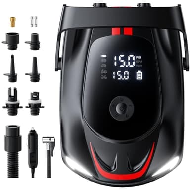 Cazite 50PSI Paddle Board Pump Electric Portable, SUP Air Pump for Paddleboard with Auto-Off, Deflate Function, and 12V DC Car Connector for Stand Up Paddle Boards, Boats, Tents, Mattresses